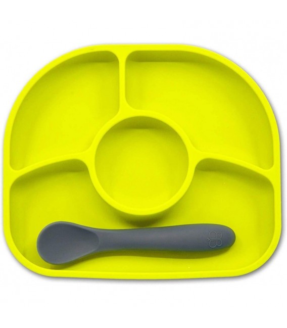 PLATO YUMI SILICONA 4  COMP+ CUCHARA BBLÜV