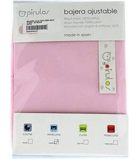 BAJERA CUNA 60X120 100% ALGODÓN ROSA PIRULOS