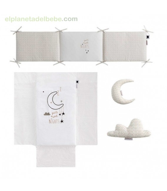 COLCHA REVERSIBLE + PROTECTOR SWEET NIGHT LINO BIMBIDREAMS