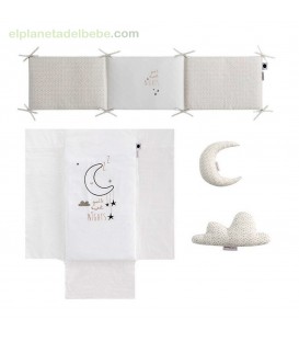 COLCHA REVERSIBLE + PROTECTOR SWEET NIGHT LINO BIMBIDREAMS